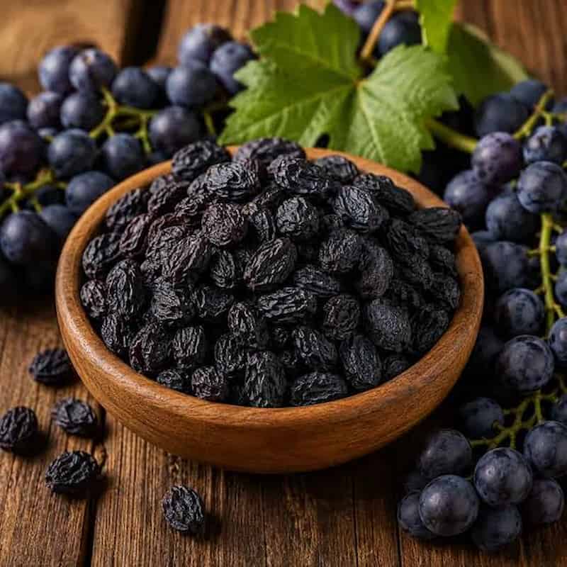 مویز سیاه با طعم شیرین و بافت نرم و خوش خوراک